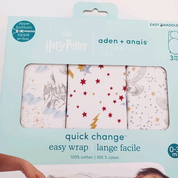 Aden + Anais Limited Edition Harry Potter Easy Swaddle Wraps pack of 3 NEW - Picture 1 of 6